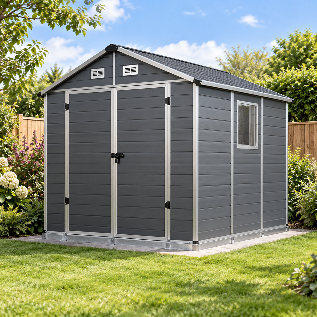 CAMBERWELL 8 x 6ft Garden Shed Storage with Foundation Kit